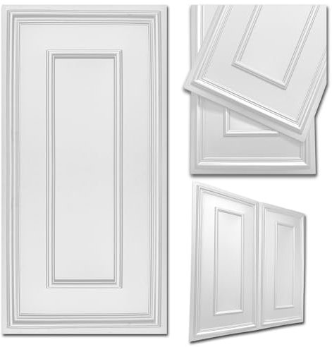 DECCART - Wandpaneele 100x50 cm - Panel wand - Paneele - Wandverkleidung Innen Deckenverkleidung Wandplatten aus Polystyrol 3d Wall Panels - Boazeriemuster XL weiß - 32 Stück (16 m²)