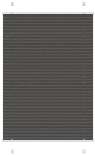 vidaXL Plissee Schwarz 100x150 cm Stoffbreite 99,4 cm Polyester, Faltrollo, Klemmfix, Plisseerollo, Jalousie, Rollo, Plisseerollo für Fenster