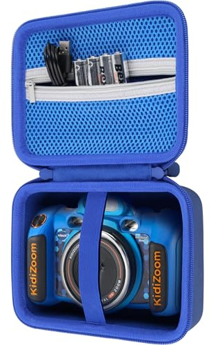 co2CREA Hårt resefodral för VTech KidiZoom Duo barnkamera, BLÅ, 18.7x14.8x8.4cm (7.3x5.8x3.3in), för VTech KidiZoom Duo FX