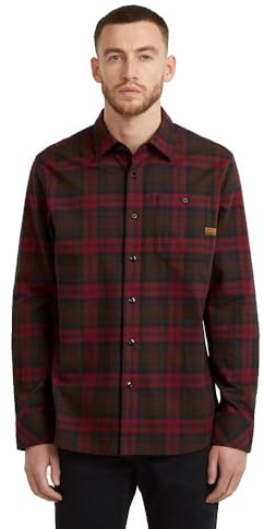 G-STAR Bristum 2.0 Slim Shirt, Port Red Toby Check D23553-d748-h521, M