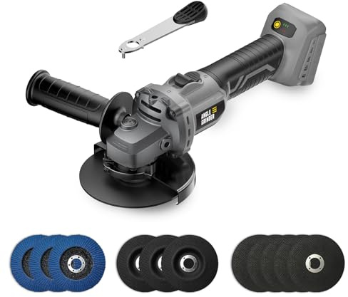 VERVEWAVE Angle Grinder for DEWALT 20V Battery, 4-1/2 In Cordless Grinder, Brushless, 6 Variable Speed with 5 Cutting Wheels 3 Grinding Wheels 3 Flap Discs for Cutting Grinding Polishing (Tool Only)