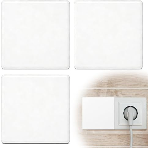YAYNO 3 Stück Blind-Wandplatte Blindabdeckung Unterputz 8,6 X 8,6 cm Blindabdeckung Steckdose Kunststoff Schraubenlos Weiß für ungenutzte Steckdosen oder Schalter