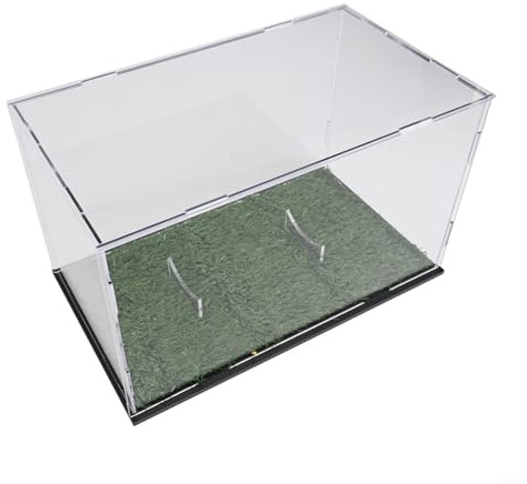 Vitrine en acrylique transparent pour ballon de rugby de taille standard – Boîte de rangement amovible avec mortaise et joint tenon, vitrine transparente pour trophée (vert)