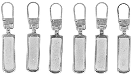6Pcs tirettes pour fermeture éclair de sac à dos, 4,7x1cm/1,9x0,4pouces antirouille amovibles de rechange pour bagages, vêtements, vestes, sacs à dos, bottes, sacs à main, manteaux (Argent)
