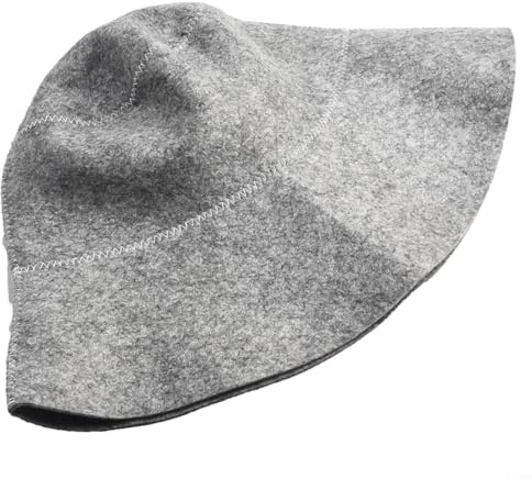 Wool Felt Sauna Hat, Russian Banya Cap for Steam Room, Thick Insulating Heat Protection Headwear, Anti Heatstroke Hair Protector, Traditional Sauna Accessories for Men Women(gray)