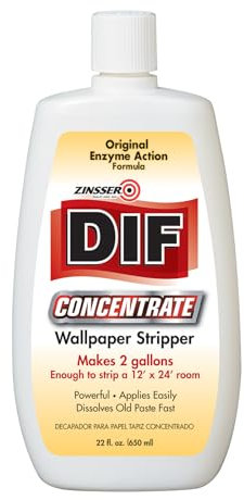 Zinsser DIF Wallpaper Remover Concentrate Clear – Fast-Acting, Biodegradable Solution, Eco-Friendly & Non-Toxic for Easy Wallpaper Paste Removal, 650 ml