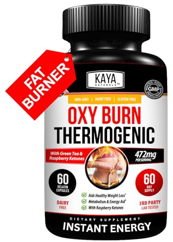Kaya Naturals Supreme Fat Burner - Weight Loss Pills Women & Men - Appetite Suppressant Supplement - Powerful Thermogenic Diet Pills - Natural Energy Boost Oxy Burn 60 Count