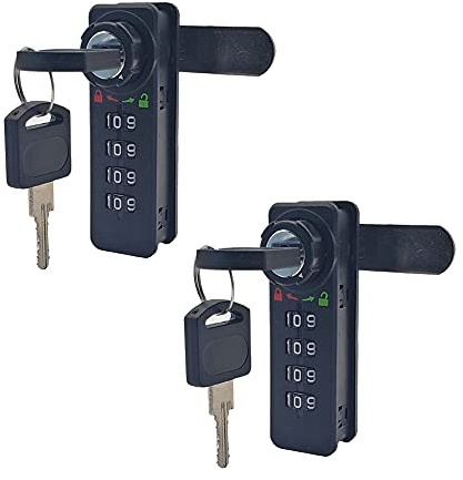 Mechanical Digital Cabinet Cam Lock Password Lock with Keys (2 Sets) - Black 7.7CMX2.4CM