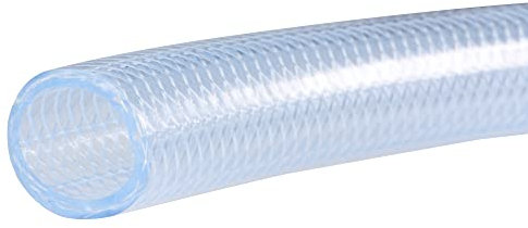 sourcing map Geflochtener verstärkter PVC-Schlauch 19mm ID 0.5m Transparenter Hochdruck für Wasserschlauch