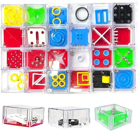 Geduldspiele für Kinder, 24 Stück Mitgebsel Kindergeburtstag Gastgeschenke, Kleine Geschenke für Kinder, Mini Knobelspiele für Kinder & Erwachsene, Adventskalender, Mitbringsel Kindergeburtstag