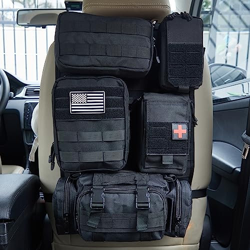 Universal Taktische Autositz-Rücksitz-Organizer-Tasche, taktische Molle-Fahrzeug-Organizer, Panel, taktische Ausrüstung, Zubehör, Jeep, Fahrzeug (schwarz)