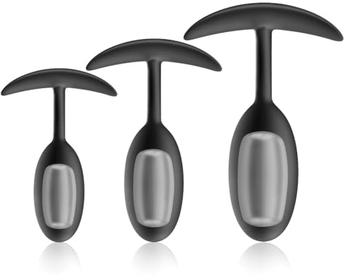 SXOVO Plug Anal con Peso, Silicona Plug Anales con Bola Metálica Incorporada, Set de Entrenamiento Anal Butt Plug para Estiramiento Anal Ejercicios de Esfínter, Juguetes Sexuales para Hombre Mujere