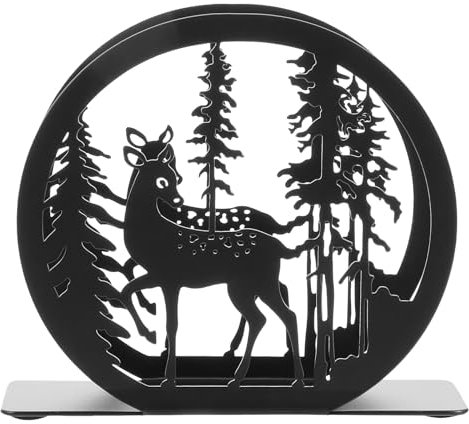 GANAZONO Sika Cerf Porte-Serviette Noir Distributeur De Papier Décorations De Table Noir Serviettes En Papier Distributeur De Papier Stand Invité Petite Serviette Plateau Porte-Serviette