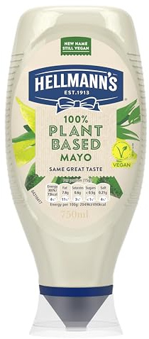 Hellmann's 100% Plant-Based Mayo Squeezy Bottle Great Tasting Vegan Mayo 750 ml