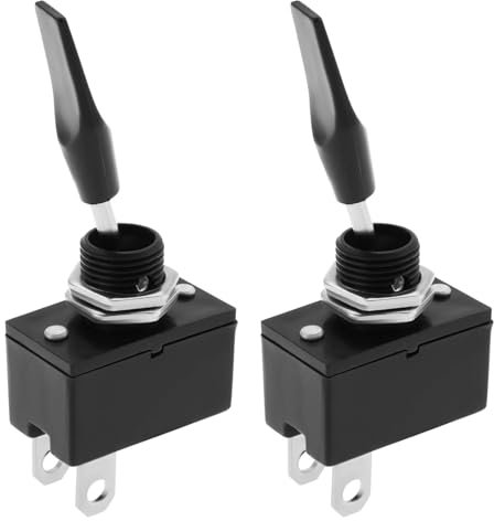 VGOL 2 Pièces 2 Broches Marche/arrêt Momentané Longue Palette Ressort Momentané Bascule Rondelle Interrupteur Levier Interrupteur Automatique pour Pièces électriques de Voiture Klaxon de Lave-Glace