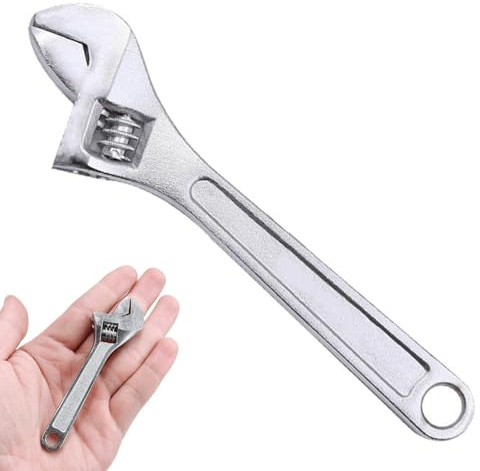 Pgirgyq Mini Adjustable Spanner 4 Inch Small Wrench Sliver Mini Metal Adjustable Wrench for Assembling Furniture Mechanics Plumbers DIY Small Equipment