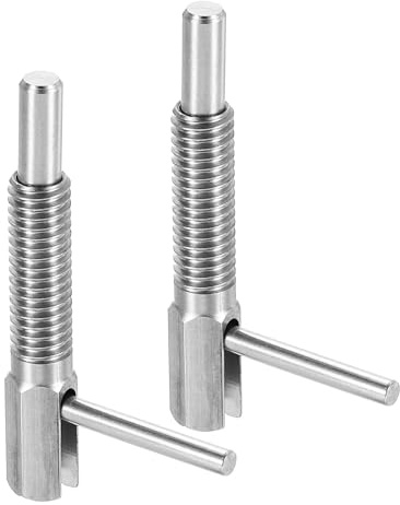 uxcell 2Pcs Retractable Indexing Plunger Pin, M6 L Spring Plunger Stainless Steel Spring Loaded Latch Telescopic Locking Pin for Machinery Shipbuilding