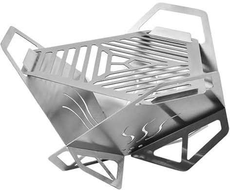 Disnace Parrilla de Acampar Portátil de Acero Inoxidable, Parrilla de Barbacoa, Mini Parrilla Plegable para Barbacoa Fogata con Bolsa de Transporte, Ideal para Camping Picnic Jardín, 18.5 * 13cm