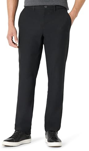Amazon Essentials Pantalon de Voyage Extensible, Coupe Ajustée Homme, Noir, 34W / 34L