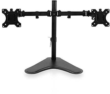 Glowster Soporte de sobremesa para 2 monitores de hasta 32, Ajuste de Altura y rotación, Ideal para Mejorar la ergonomía en Espacios de Trabajo.