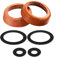 Kit di tenuta per pompa a mano con manicotto in pelle Parti di ricambio con 2 guarnizioni in pelle 4 anelli di tenuta per modello 75 Diametro interno pompa dell'acqua 53 mm Altezza 20 mm (marrone+nero
