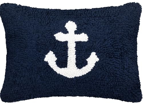 Peryiter Coastal Anchor Throw Cute Anchor Plush Pillows for Bedroom Decor Sofa Living Room Home Cushion Outdoor Party, 12 x 8 Inches