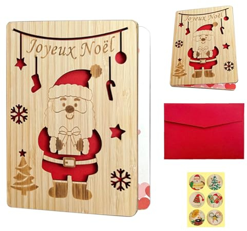 Huigugu Cartes de Noël Joyeux Noël Cartes de Vœux en Français Cadeau pour Famille Amis Collègues