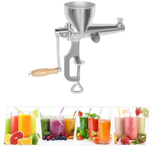 Spremiagrumi manuale in acciaio inox, spremiagrumi manuale per erba di grano, spremiagrumi per frutta con setaccio e spazzola per la pulizia, morsetto da tavolo in acciaio inox, spremiagrumi per erba