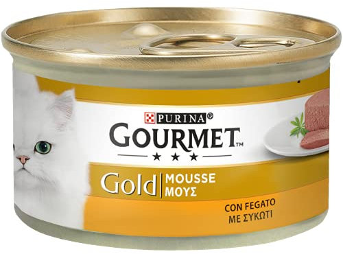 Purina Gourmet Gold Wet Cat Mousse with Liver, 24 Cans of 85g Each, Pack of 24 x 85g