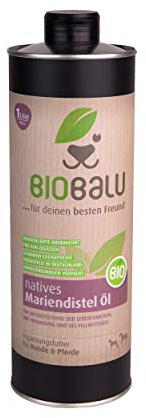 Biobalu Bio Huile de Mariendistel pour Chiens et Chevaux