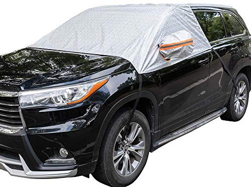 Delixike Car WindScreen Snow Cover,Car Waterproof Windshield Winter Cover For Ice,Snow,Frost Protection,Extra Large Size with Mirror Covers Fits for Most Vehicles