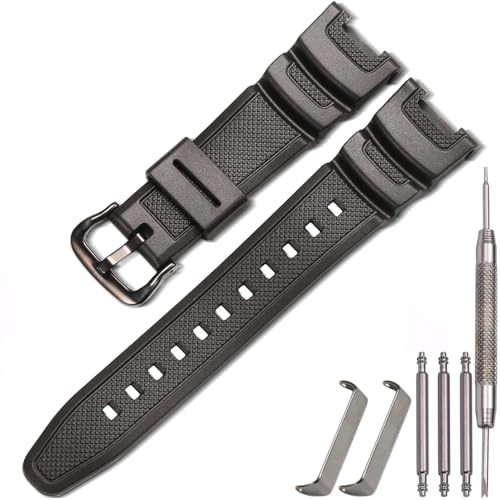 MCXGL Cinturino di ricambio in resina Compatibile con Casio SGW-100 SGW100 orologio sportivo impermeabile, Fibbia nera