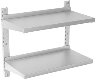 TAIMIKO 2x Stainless Steel Shelves Kitchen Wall Shelf Catering Storage Bathroom Shower Corrosion Resistant (60x30cm)