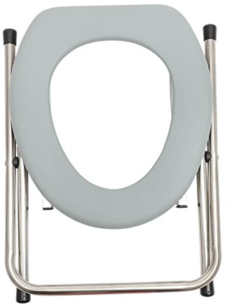 INOOMP 1pezzi Sedia da Toilette Stabile Pieghevole in Acciaio Sgabello WC Portatile per Emergenze e Uso Esterno per Anziani e Gestanti