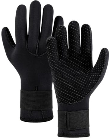 pdodo Guantes de neopreno de 5 mm, guantes térmicos de 3 mm, guantes térmicos de neopreno de 3 mm/5 mm, guantes de buceo no deslizantes para hombres y mujeres, guantes de natación resistentes al