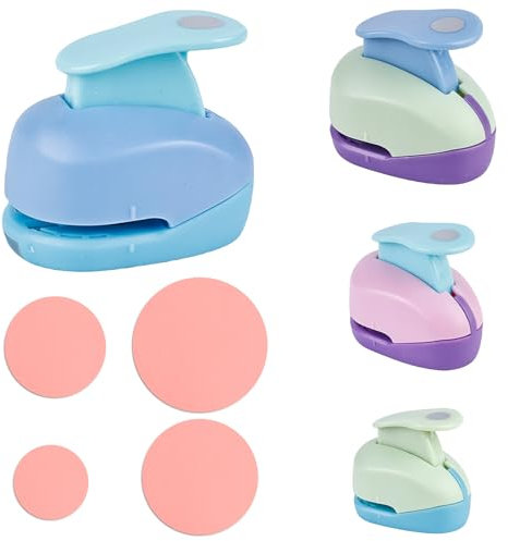 Sporgo Stanzer Rund 4 Stück: Papierstanzer Rund Motivstanzer, 4 Größen Ausstanzer Rund Papier Motivlocher Stanzer Set, für DIY, Scrapbooking, Fotoalben, Basteln, Grußkarten (9mm 16mm 25mm 38mm)