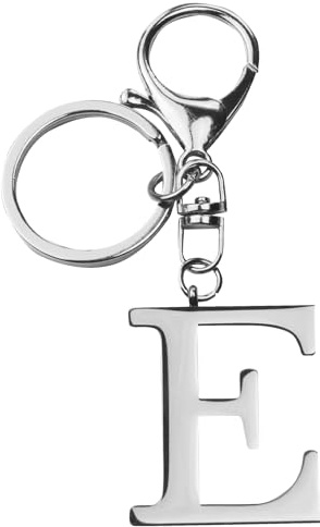 ORUZA Letter Keyring Alphabet Initial Keychain, Metal Letter Key Ring for Women Men Handbag Wallet Purses Alphabet E