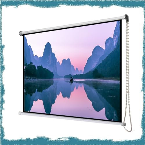 IMUNKT Schermo per Proiettore Retrattile da 40 50 60 Pollici HD Riavvolgibile Manual Telo Proiettore 4:3 16:9 per Ufficio, Scuola, Dormitorio, Home Cinema(16:9,50)