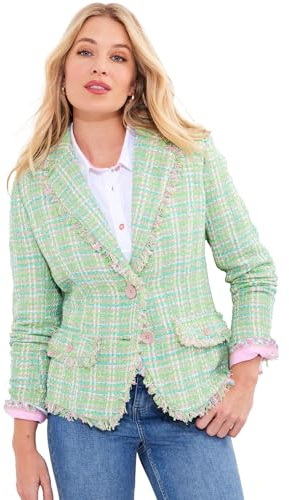 Joe Browns Veste en tweed effiloché pour femme, Vert, 40 Petite