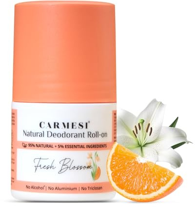 Carmesi Underarm Roll-On Deodorant for Women | Fresh Blossom | Alcohol-Free & Aluminium-Free | For Daily Use | 1.69 fl oz