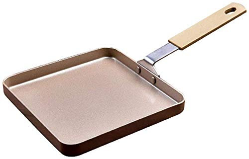 Poêle à crêpes carrée antiadhésive avec base en acier carbone haute résistance, compatible induction pour la cuisson de gâteaux, œufs à frire, mini ustensiles de cuisine, métallique