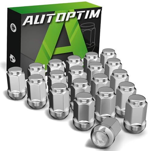 AUTOPTIM 7/16-20 Lug Nuts - 20 Pcs Chrome, 3/4(19mm) Hex, for Chevy