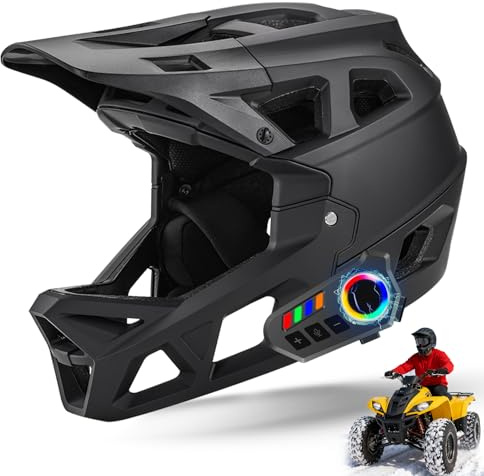 Casco de Bicicleta de montaña MTB Downhill Según Norma de Seguridad EN1078, Aberturas de ventilación para Flujo de Aire y refrigeración, Carcasa Exterior de PC Adulto Negro（L
