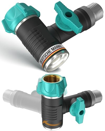 rainfactory répartiteur d’Eau 1 Voie 3/4 - Robinet Simple Sortie avec raccord Tuyau arrosage 360° et vanne indépendante - Adaptateur Jardin pour Tuyau, arrosage et terrasse
