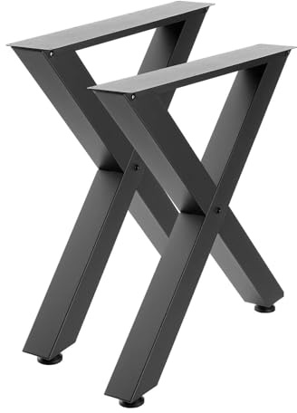 VEVOR Gambe per Tavolo in Acciaio, Gambe per Scrivania Smontabili, Design Modulare, Struttura a X Stabile, Facile da Montare, Carico Max. 1000 kg, 2 Pezzi, 75 x 76 cm, per Tavoli da Bar e da Lavoro