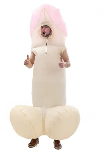 PawCraft Costume gonflable adulte une pièce costume gonflable drôle pour le cadeau d'anniversaire de Mardi Gras Party (Rose)