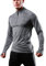 FELiCON Men's Zip Long Sleeve T Shirt Quick Dry Tech Warm-up Top for Men 1/4 Zip Light and Breathable Sweatshirt Running Jogging Top Tee Jacket Mens Base Layer Sportswear for Working Out-Dark Grey,M