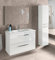 Miroytengo Pack de Muebles de Baño Aruba Blanco con Mueble de Baño Suspendido (80 cm), Columna, Espejo y Lavamanos Cerámico