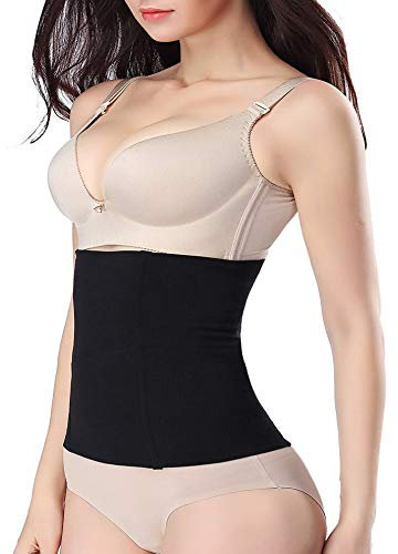 Bafully Postnatal Bauchgurt & Taillenmieder, 2 in 1 Design multifunktionell Bauchweg Taillenformer elastisch Unterstützung Figurformende Bauchband Shapewear Gurt nach Geburt, Schwarz, L