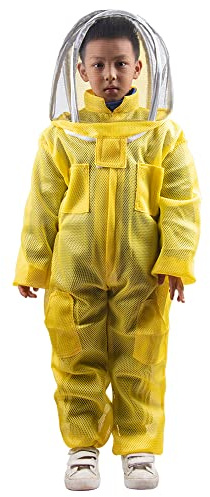 Enfants enfants 120cm à 150CM corps entier abeille vêtements de protection avec ventilation clôture voile apiculteur costume set
